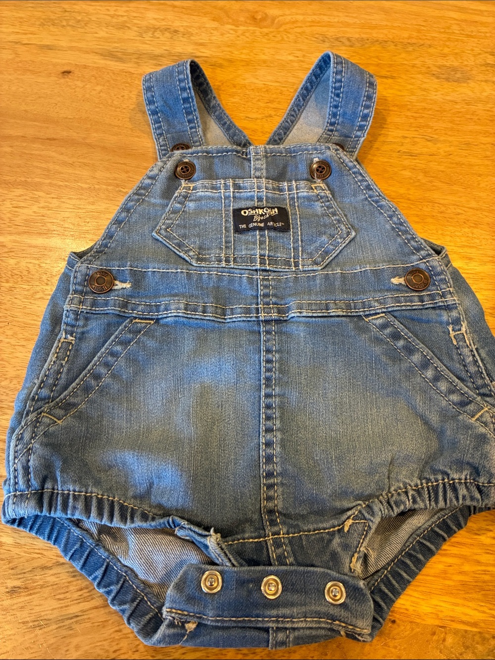 OshKosh B'gosh Blue Denim Infant Overall Romper